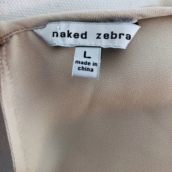 Tan Sleeveless Top Naked Zebra #WT7500 Large - Picture 7 of 8